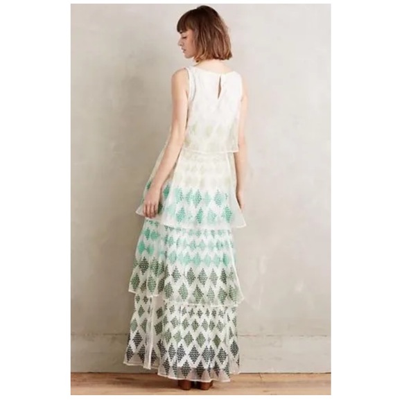 Embroidered Cypress Maxi Dress Ruffle Tiered XXSP - Picture 2 of 11